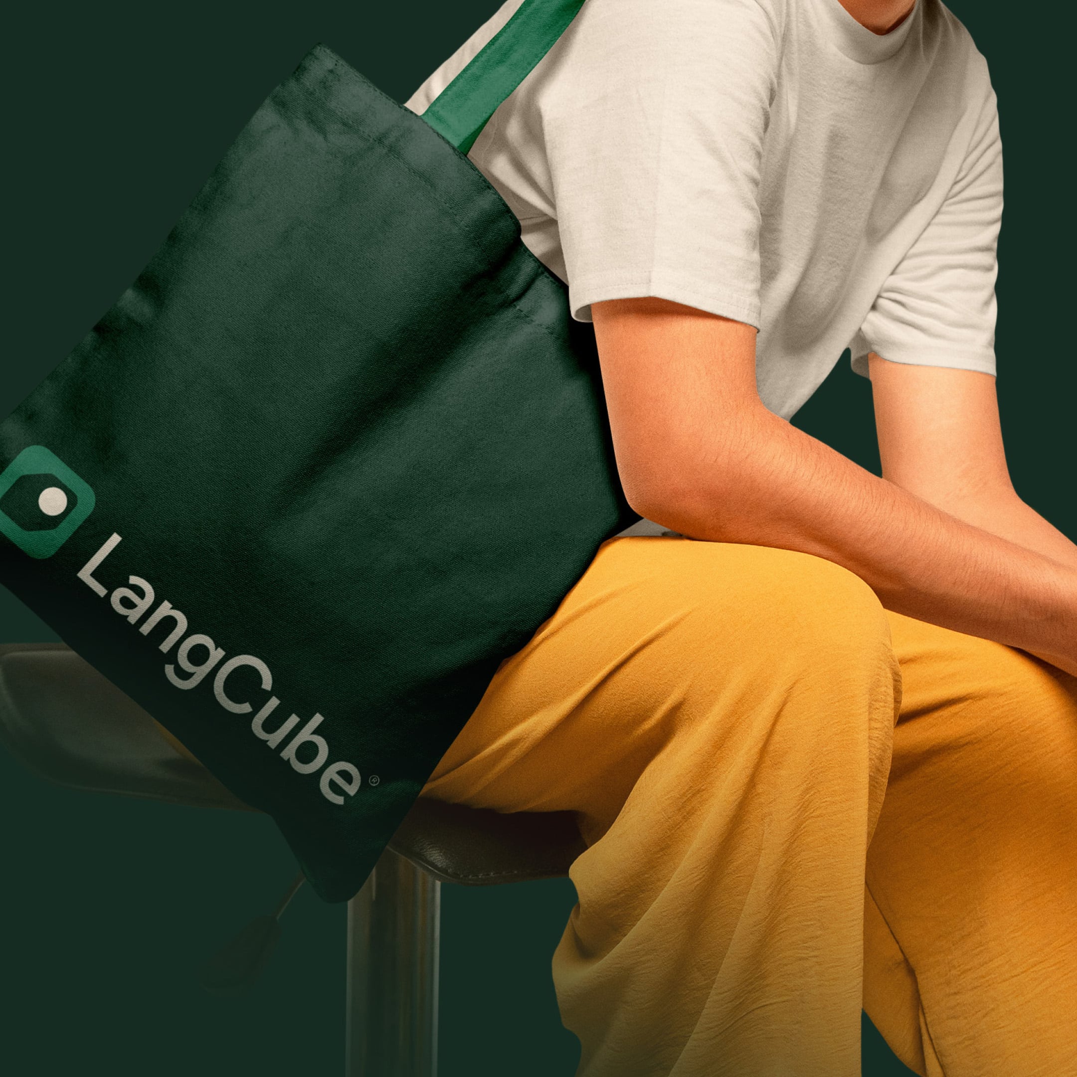 Lang Cubes logo on bag