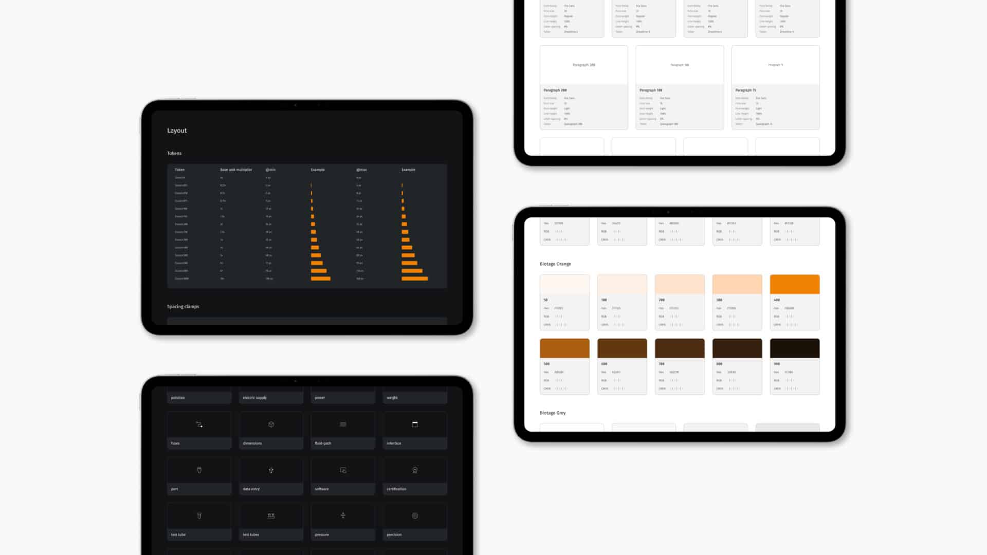 Biotage design system tablet view