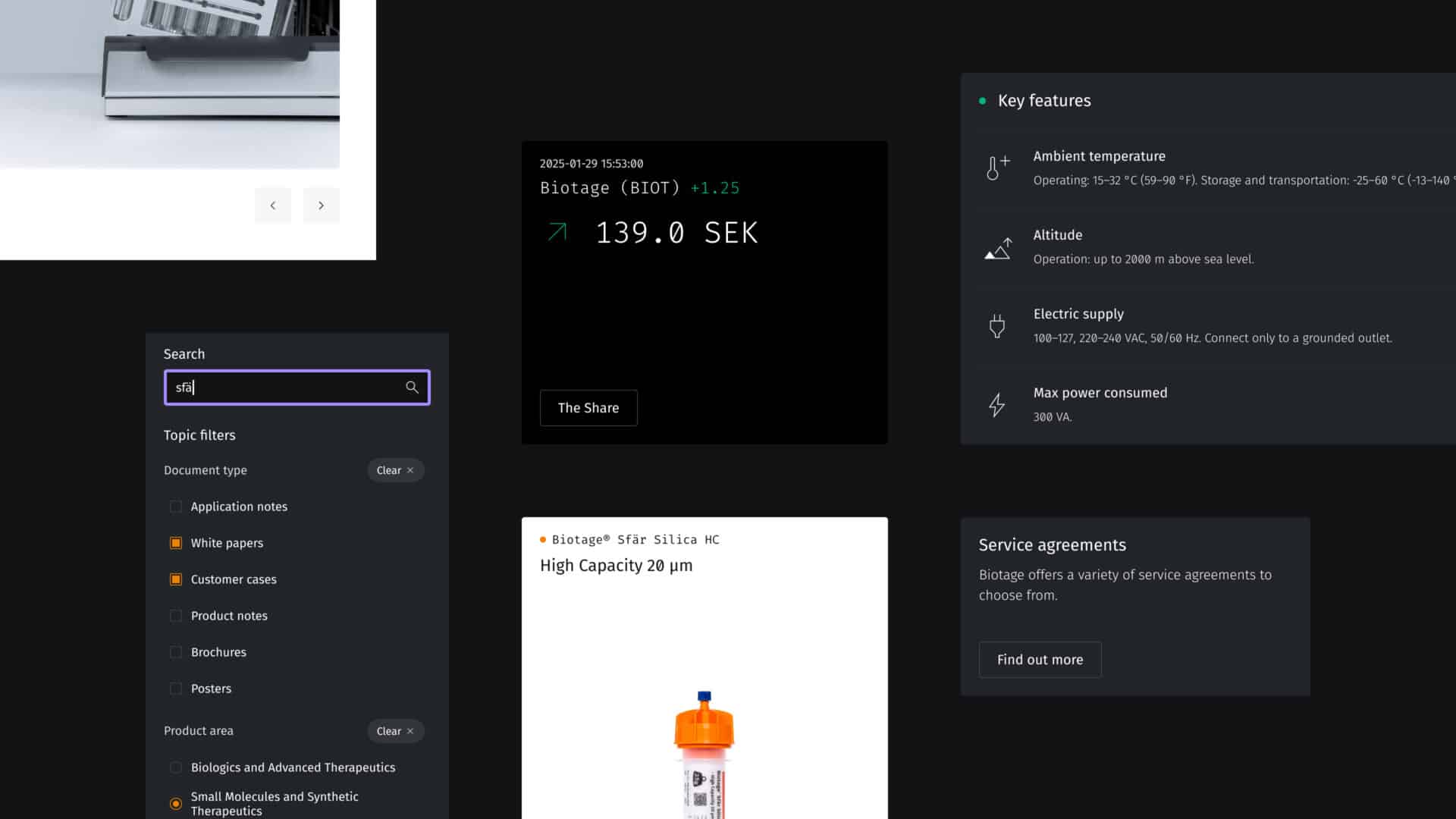 Biotage design system components